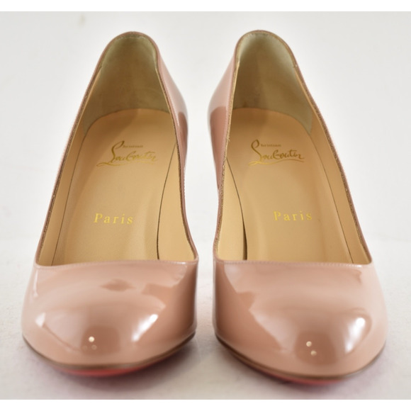 Christian Louboutin Dolly Pump 85 Blush Nude Patent Leather Classic Heel 39.5 - Picture 7 of 13